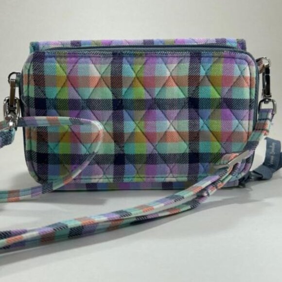 Vera Bradley Quilted Plaid Crossbody/Wristlet - Pastel Multicolor NEW!! - Picture 2 of 5